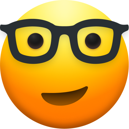 Emoji with smirk and glasses